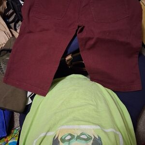 Men's Flat Front Shorts in Burgundy